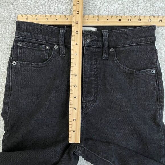 Madewell Cali Demi-Boot Jean Black Raw Hem - Picture 9 of 9